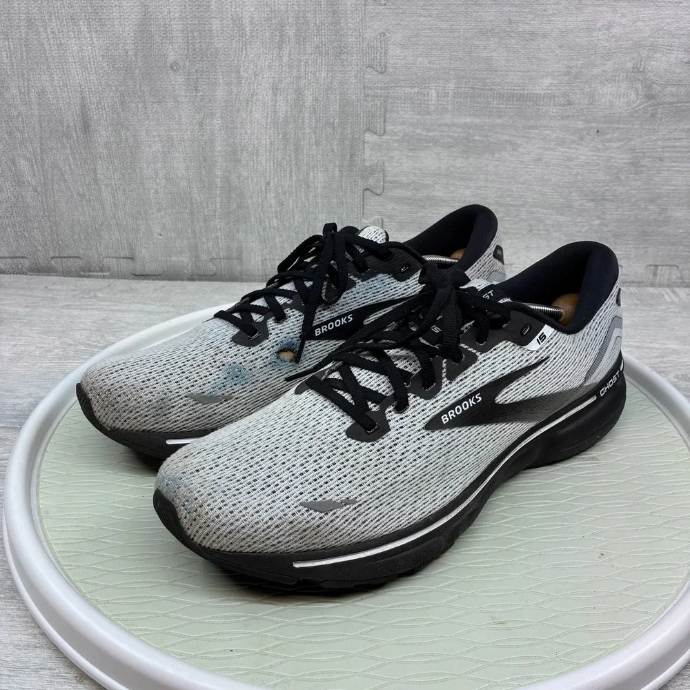 Brooks Ghost 15 Running Shoes Mens 14 Grey Mesh Athletic 1103931D121